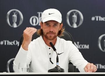 England's Tommy Fleetwood during a press conference 