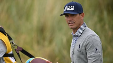 The American golfer is leading the British Open this weekend and is thriving in the difficult conditions at Royal Troon, but what’s that on his hat?